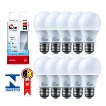 Kit Lâmpada Led Branco Frio E27 9w 6500k Bivolt 10