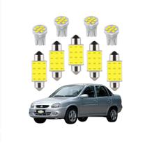 kit Lâmpada led Chevrolet Corsa Classic Sedan 2011 a 2016 Teto Ré Placa Farolete Porta Luvas Malas