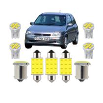 Kit Lâmpada led Chevrolet Corsa Hatch Joy maxx 2003 a 2014 Teto Ré Placa Farolete T10 Torpedo 1 Polo