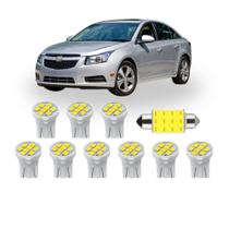 Kit Lâmpada Led Chevrolet Cruze Farolete Ré Placa Teto T10 torpedo mod 2