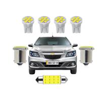 Kit Lâmpada Led Chevrolet Ônix 2012 a 2019 Teto Ré Placa Farolete T10 torpedo