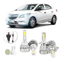 Kit Lampada Led Chevrolet Prisma 2017 2020 H27 H4 20000lm