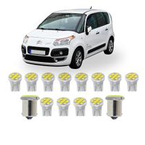 Kit Lâmpada led Citroën C3 Picasso Farolete Teto Placa Ré T10 1 polo 1156