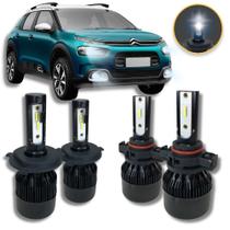 Kit Lâmpada Led Farol Alto Baixo H4 Milha H16 8000k Citroen Cactus