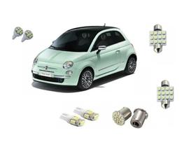 Kit Lâmpada Led Fiat 500 Teto Farolete Placa Ré Super Branca