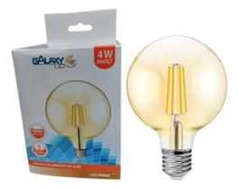 Kit Lâmpada Led Filamento G80 4w E27 2200k Cor Da Luz Ambar 127/220V Bivolts Galaxy