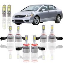 Kit Lâmpada Led Honda Civic 2004 a 2011 Farol Alto Baixo Milha Farolete H11 HB3 HB4 T10