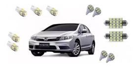 Kit Lâmpada Led Honda New Civic 13/2017 Teto Placa Ré Pingo Kit Lâmpada Led Honda New Civic 13/2017 Teto Placa Ré Pingo
