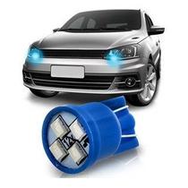 Kit Lâmpada Led Modelo Esmagada T10 18W 150 Lúmens Luz Azul 4 Leds 10 Lâmpadas Kit Lâmpada Led Modelo Esmagada T10 18W 150 Lúmens Luz Azul 4 Leds 10 Lâmpadas