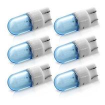 Kit Lâmpada Led Modelo Esmagada T10 9W 50 Lúmens Luz Azul 1 Led 6 Lâmpadas