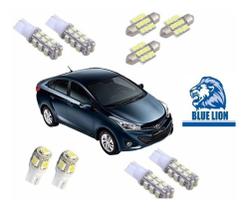 Kit Lâmpada Led Super Branca Hb20s Hb20 Ré Pingão Teto Placa
