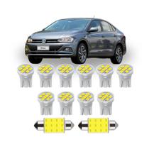 Kit Lâmpada led Volkswagen Virtus 2018 a 2023 Farolete Teto Porta Malas Porta Luvas Placa Quebra Sol