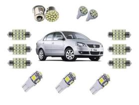 Kit Lampada Leds Polo 2007/2014 Teto Placa Ré Farolete Pingo