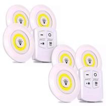 Kit Lâmpada Luminária Spot Sem Fio Controle Remoto C/ 6 Led