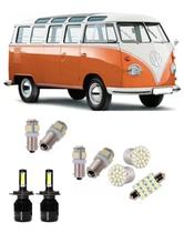 Kit Lâmpada Perua Kombi Pingo Teto Placa Ré Led