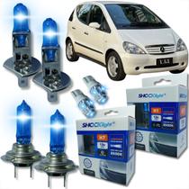 Kit lâmpada shocklight super branca farol alto baixo e lanterna h1 h7 t10 duplo foco 55w 12v 8500k Kit lâmpada shocklight super branca farol alto baixo e lanterna h1 h7 t10 duplo foco 55w 12v 8500k