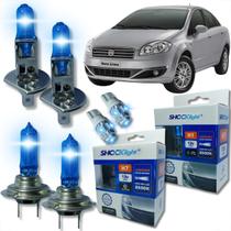 Kit lâmpada shocklight super branca farol alto baixo e lanterna h1 h7 t10 duplo foco 55w 12v 8500k Kit lâmpada shocklight super branca farol alto baixo e lanterna h1 h7 t10 duplo foco 55w 12v 8500k