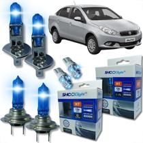 Kit lâmpada shocklight super branca farol alto baixo e lanterna h1 h7 t10 duplo foco 55w 12v 8500k Kit lâmpada shocklight super branca farol alto baixo e lanterna h1 h7 t10 duplo foco 55w 12v 8500k