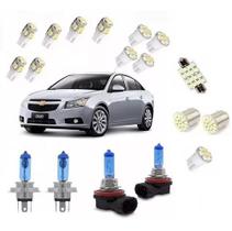 Kit Lâmpada Super Branca 8500k + Led Cruze 2011 À 2014