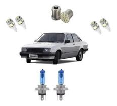 Kit Lampada Super Branca Alto Baixo + Led Chevette 1973/1993 Kit Lampada Super Branca Alto Baixo + Led Chevette 1973/1993