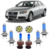 Kit Lampada Super Branca Audi A4 2009/2013 Alto/Baixo/Milha