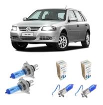 Kit Lâmpada Super Branca Farol Alto Baixo e Milha Vw Gol G4 Kit Lâmpada Super Branca Farol Alto Baixo e Milha Vw Gol G4