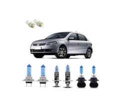 Kit Lâmpada Super Branca Farol Duplo Milha Led Gol Voyage G5