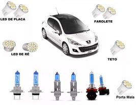 Kit Lampada Super Branca Farol E Led's Peugeot 207