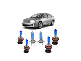 Kit Lâmpada Super Branca Ford Fusion 06/19 Alto Baixo Milha