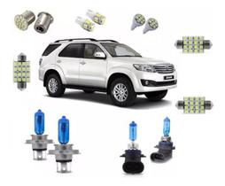 Kit Lâmpada Super Branca H4 Hb4 + Led Toyota Hilux Sw4 01/15