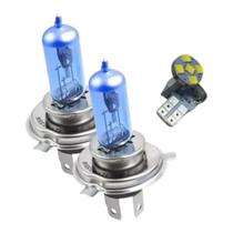 Kit Lâmpada Super Branca H4 + Meia Luz Led