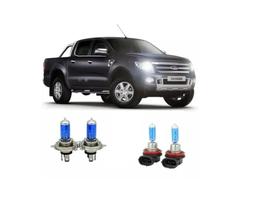 Kit Lampada Super Branca + Lâmpada Milha Nova Ford Ranger