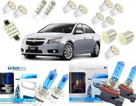 Kit Lâmpada Super Branca + Led Cruze 2011 À 2014 Techone Kit Lâmpada Super Branca + Led Cruze 2011 À 2014 Techone