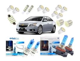 Kit Lâmpada Super Branca + Led Cruze 2011 À 2014 Techone Kit Lâmpada Super Branca + Led Cruze 2011 À 2014 Techone