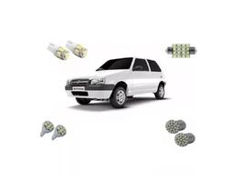 Kit Lampada Super Branca Led Farol Alto E Baixo Uno Mille Kit Lampada Super Branca Led Farol Alto E Baixo Uno Mille