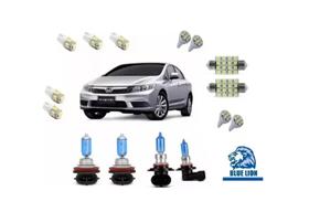 Kit Lâmpada Super Branca + Leds Honda New Civic 2013 A 2017 Kit Lâmpada Super Branca + Leds Honda New Civic 2013 A 2017