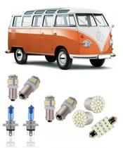 Kit Lâmpada Super Branca Perua Kombi Pingo Teto Placa Ré Led