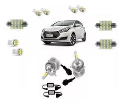 Kit Lampada Super Led Farol + Leds Hyundai Hb20