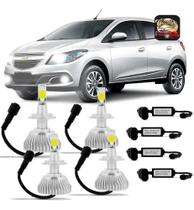 Kit Lâmpada Super Led Farol + Milha Onix E Prisma 2013 A 2018
