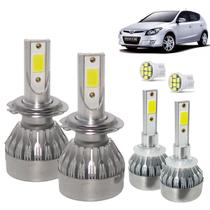 Kit Lâmpada Super Led i30 2009 a 2012 Farol Baixo H7 + Milha H27 20000 Lumens