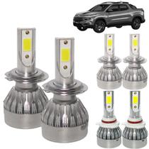 Kit Lâmpada Super Led Toro 2016 a 2020 Farol Baixo H7 + Alto H7 + Milha H11 20000 Lumens