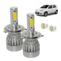 Kit Lâmpada Super Led Uno 2011 a 2014 Farol Alto e Baixo H4 20000 Lumens Kit Lâmpada Super Led Uno 2011 a 2014 Farol Alto e Baixo H4 20000 Lumens