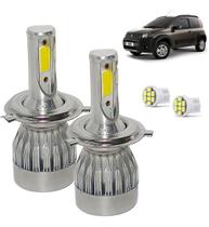 Kit Lâmpada Super Led Uno 2015 a 2021 Farol Alto e Baixo H4 20000 Lumens