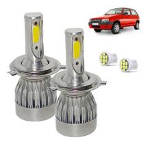 Kit Lâmpada Super Led Uno Mille 2004 a 2010 Farol Alto e Baixo H4 20000 Lumens
