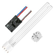 Kit lâmpada UV-C germicida ultravioleta PL 36W compacta reposição filtro UV + soquete 2g11 + reator
