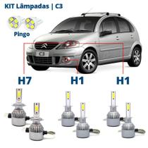 Kit Lâmpadas Citroen C3 2003 a 2012 Super Led C6 6000k 7200 Lumens Branca Kit Lâmpadas Citroen C3 2003 a 2012 Super Led C6 6000k 7200 Lumens Branca