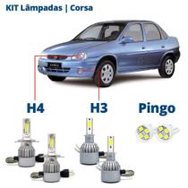 Kit Lâmpadas Corsa 1994 1995 1996 1997 1998 1999 2000 2001 Super Led C6 6000k 7200 Lumens Branca Kit Lâmpadas Corsa 1994 1995 1996 1997 1998 1999 2000 2001 Super Led C6 6000k 7200 Lumens Branca
