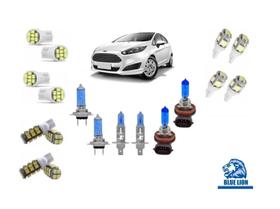 Kit Lâmpadas De Leds + Farol New Fiesta 2014 A 2016