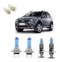 Kit Lampadas Farol Alto Baixo + Led Sandero Foco Duplo 2018