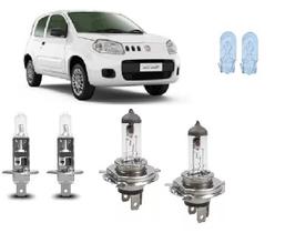 Kit Lâmpadas Farol Novo Uno 2013 2014 2015 2016 2017 2018